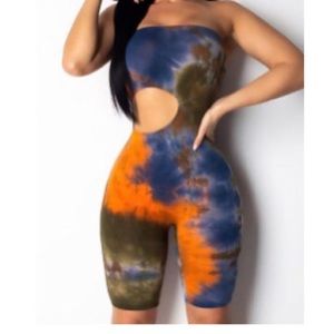 Tye dye short romper